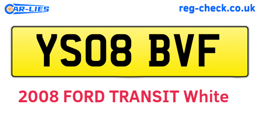 YS08BVF are the vehicle registration plates.