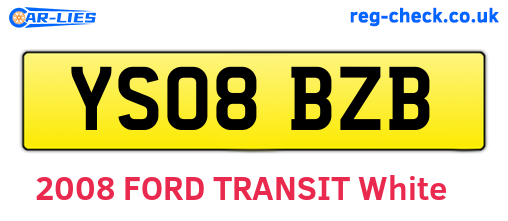 YS08BZB are the vehicle registration plates.