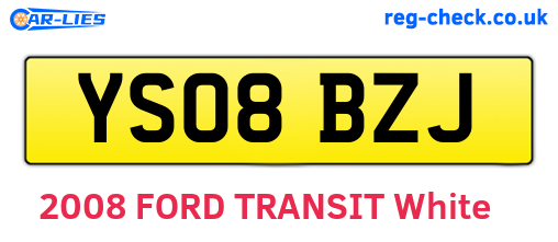 YS08BZJ are the vehicle registration plates.