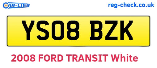 YS08BZK are the vehicle registration plates.