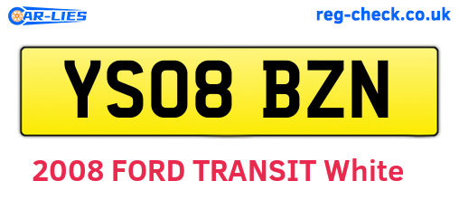 YS08BZN are the vehicle registration plates.