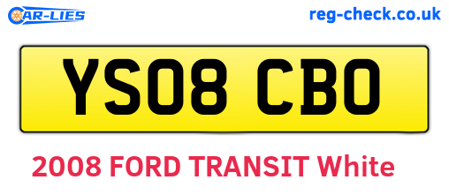 YS08CBO are the vehicle registration plates.