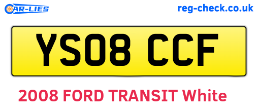 YS08CCF are the vehicle registration plates.
