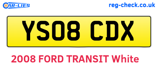 YS08CDX are the vehicle registration plates.