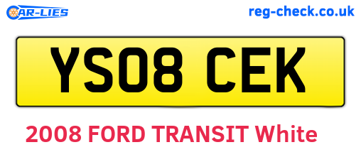 YS08CEK are the vehicle registration plates.