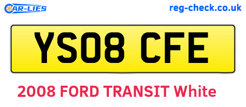 YS08CFE are the vehicle registration plates.
