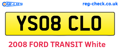 YS08CLO are the vehicle registration plates.