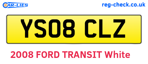 YS08CLZ are the vehicle registration plates.