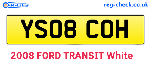 YS08COH are the vehicle registration plates.