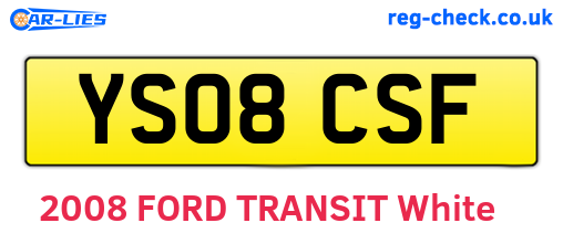 YS08CSF are the vehicle registration plates.