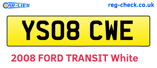 YS08CWE are the vehicle registration plates.