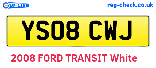 YS08CWJ are the vehicle registration plates.