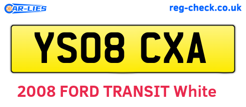 YS08CXA are the vehicle registration plates.