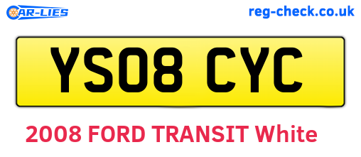 YS08CYC are the vehicle registration plates.