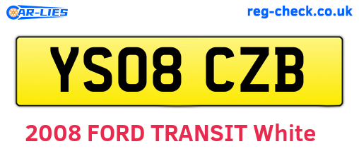 YS08CZB are the vehicle registration plates.