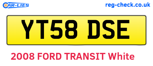 YT58DSE are the vehicle registration plates.