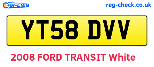YT58DVV are the vehicle registration plates.