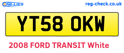 YT58OKW are the vehicle registration plates.