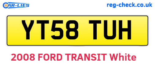 YT58TUH are the vehicle registration plates.