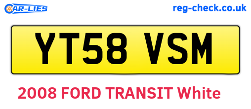 YT58VSM are the vehicle registration plates.