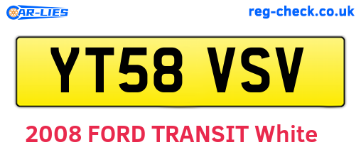 YT58VSV are the vehicle registration plates.