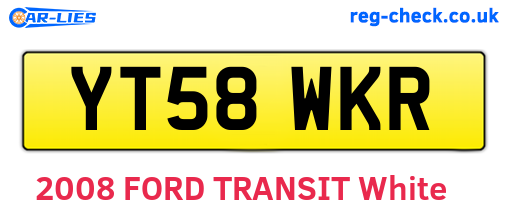 YT58WKR are the vehicle registration plates.