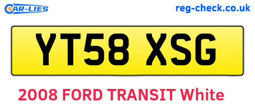 YT58XSG are the vehicle registration plates.