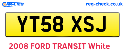 YT58XSJ are the vehicle registration plates.