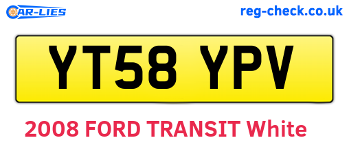 YT58YPV are the vehicle registration plates.