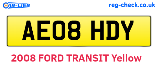 AE08HDY are the vehicle registration plates.