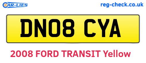 DN08CYA are the vehicle registration plates.