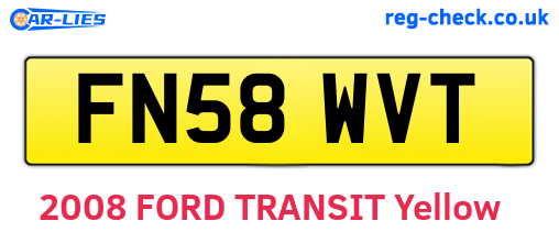FN58WVT are the vehicle registration plates.