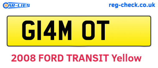 G14MOT are the vehicle registration plates.