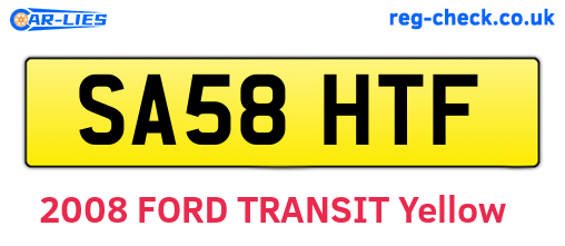 SA58HTF are the vehicle registration plates.