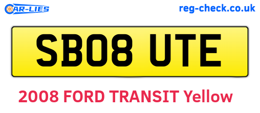 SB08UTE are the vehicle registration plates.
