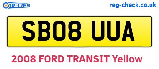 SB08UUA are the vehicle registration plates.