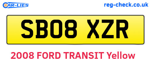 SB08XZR are the vehicle registration plates.