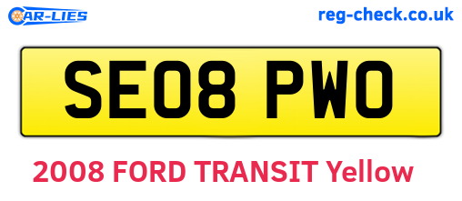 SE08PWO are the vehicle registration plates.