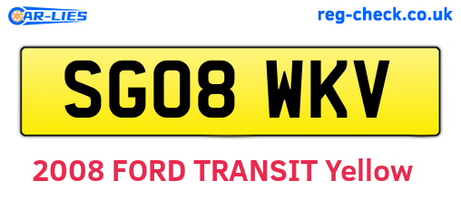 SG08WKV are the vehicle registration plates.