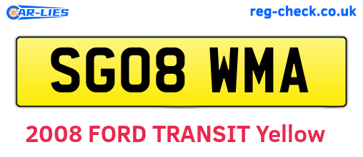 SG08WMA are the vehicle registration plates.