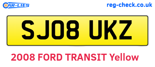 SJ08UKZ are the vehicle registration plates.