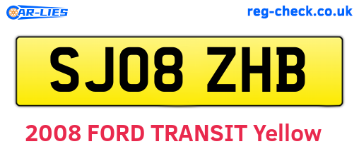 SJ08ZHB are the vehicle registration plates.