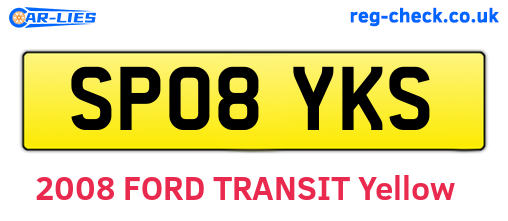 SP08YKS are the vehicle registration plates.