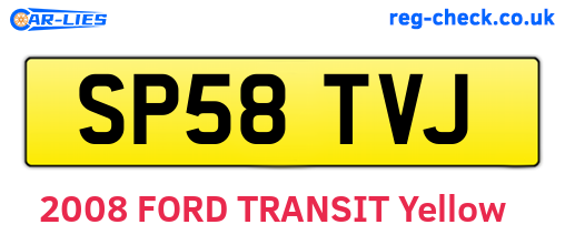 SP58TVJ are the vehicle registration plates.