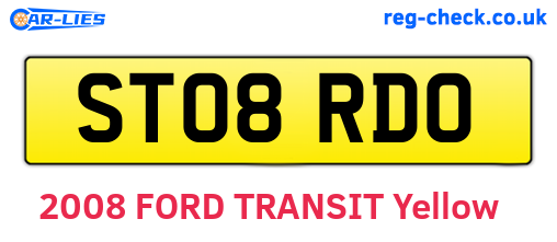 ST08RDO are the vehicle registration plates.