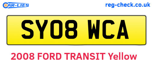 SY08WCA are the vehicle registration plates.
