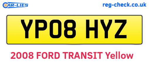 YP08HYZ are the vehicle registration plates.