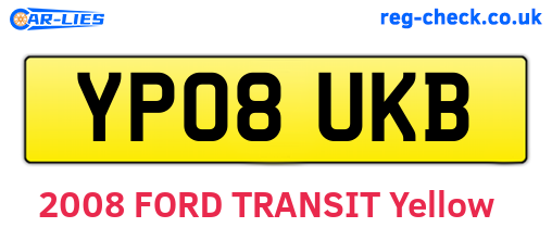 YP08UKB are the vehicle registration plates.