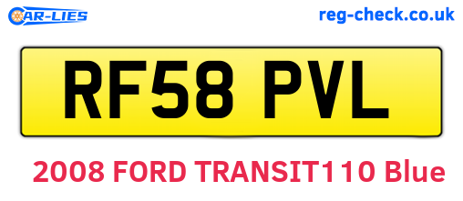 RF58PVL are the vehicle registration plates.