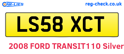 LS58XCT are the vehicle registration plates.